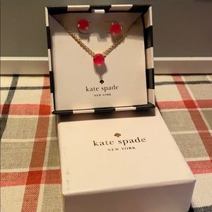 Kate spade earrings and necklace set pink NWT